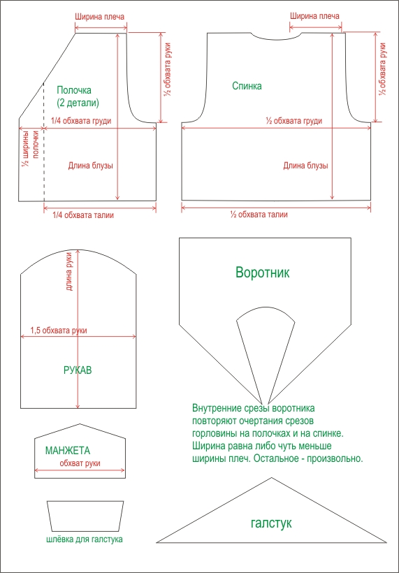 Выкройка Двубортная матроска