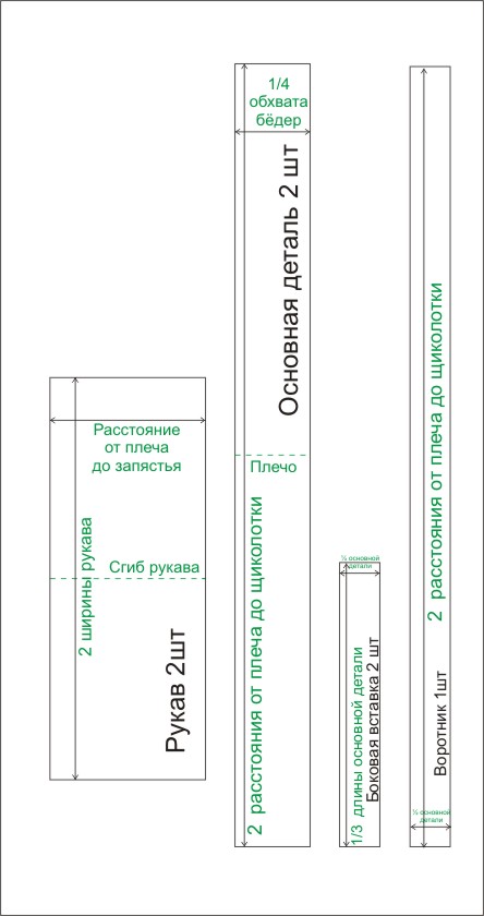 Кимоно (юката) для мальчика выкройка